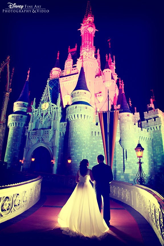 back in front of castle wedding